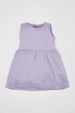 Платье из двух частей без рукавов с рисунком для маленьких девочек - Defacto фото 2