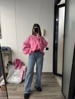 Джинсы прямые с потертостями Blue