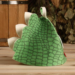 Шапка для бани Дракончик с гребнем фетр зелёный - Simaland фото 3