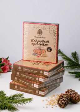 Кедровый грильяж ассорти, 120 г  черника, клюква, облепиха  5 коробок