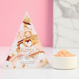 Цена за 2 шт. Соль для ванны С 8 Марта!, 150 г, аромат миндаля в молоке, Чистое счастье  фото 4