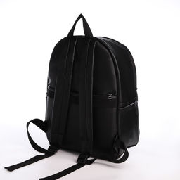 Рюкзак молодёжный из искусственной кожи на молнии, 4 кармана, цвет чёрный - Simaland фото 2