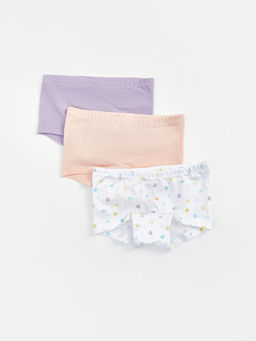 Bask?l? K?z ?ocuk Boxer 3l?