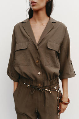 SHORT SLEEVE SAFARI SHIRT - Zara фото 2
