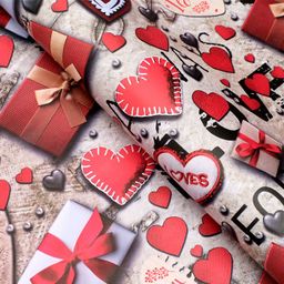 Цена за 10 шт. Бумага упаковочная, глянцевая Love, 70 х 100 см - UPAK LAND фото 3