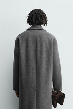 WOOL HERRINGBONE TEXTURED COAT - Zara фото 3