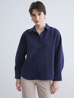 ?izgili Oversize Modal Kar???ml? Kad?n G?mlek