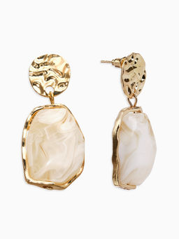 Серьги Стиль камня, белые в золоте