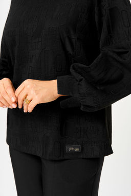 Блуза БелЭльСтиль 879 черный принт фото 3