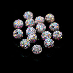 Бусина Шамбала 6 мм, набор 15 шт. радужная