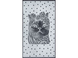 Полотенце махровое 6с103.412ж1 Кошка в горошек(антрацит) 50х90см