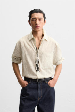 STRIPED CREASED-EFFECT SHIRT - Zara фото 2