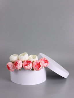 Коробка круглая подарочная, белая, 30×15 см