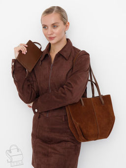 Сумка женская кожаная 1003LF brown Polina&Eiterou