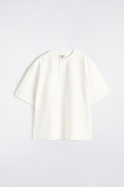 CAMISETA HENLEY OVERSIZE DE ALGOD?N