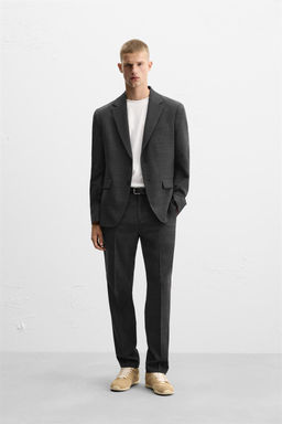 TEXTURED SUIT TROUSERS