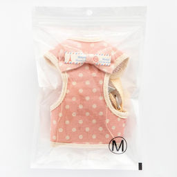 Комплект с мягкой шлейкой Горох, размер М, поводок 120 х 1,5 см, ОГ 34-66 см, розовый - Пижон фото 8