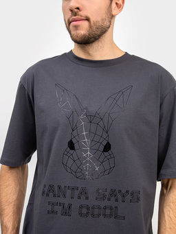 Футболка мужская в цвете графит с печатью - Mark formelle фото 4