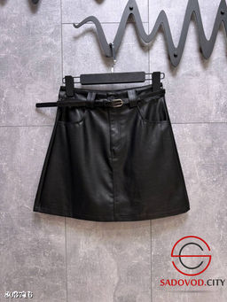 Юбка из матовой экокожи с ремнем - Bruno фото 4