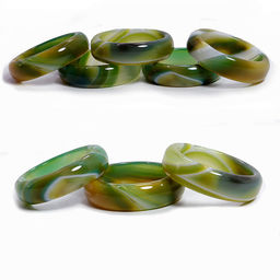 Кольцо из камня гладкое Зеленый агат притягивает энергии изобилия и благополучия размер размер mix