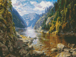 Вышивка крестиком 40х50см, Река си горы