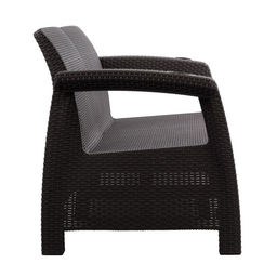 Диван «Ротанг» двухместный, 127×70×79 см, мокко, с подстаканниками