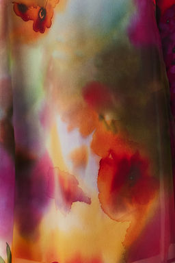 TRENDYOLMILLA Yesil Cicekli A Kesim Y?rtmacl? S?rt? Gipe Detayl? Sifon Astarl? Midi Dokuma Elbise TWOSS24EL00699 фото 16