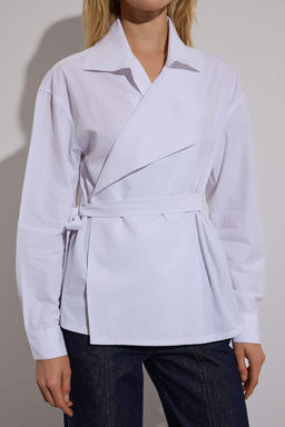 Limited Edition Kusakl? Beyaz Gomlek TWOAW26GO00048 - Trendyolmilla фото 3