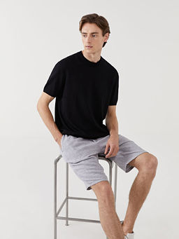 Bisiklet Yaka K?sa Kollu Erkek Triko Kazak