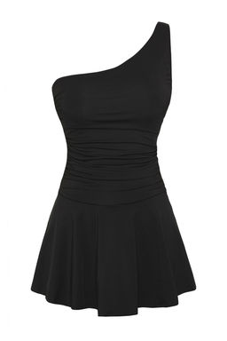 TRENDYOLMILLA Siyah Elbise Etekli Regular Mayo TBESS25MA00061 фото 10