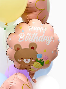 Воздушные шары "Розовый тортик" фольга, латекс, набор 12 штук