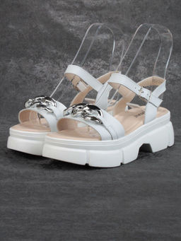 08-PED129-1 WHITE Босоножки женские (натуральная кожа)