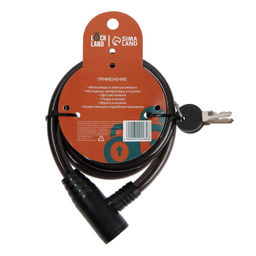 Замок навесной велосипедный LOCKLAND, 12 x 1200 мм, английский ключ с пластиковой ручкой  фото 2