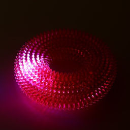 Игрушка светящаяся для собак Жевательное кольцо, TPR, 12 см, розовая - Пижон фото 4