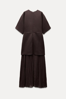 PLEATED KNIT DRESS WITH CONTRAST DETAIL - Zara фото 5