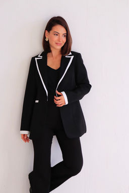 Martichelli Жакет чёрный с контрастной отделкой  фото 5