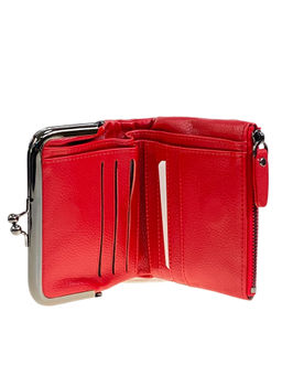 Женское портмоне из натуральной кожи, цвет красный - Greta фото 2