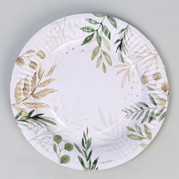 Тарелка одноразовая бумажная «Природа», 18 см , набор 6 шт.