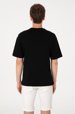Erkek Comfort Fit Bisiklet Yaka Siyah Ti__rt