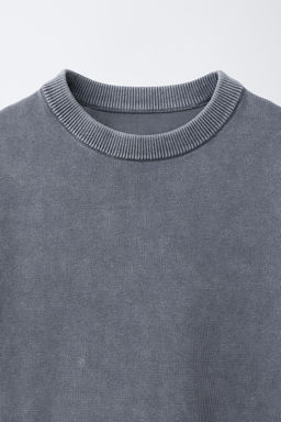 CAMISETA PUNTO EFECTO LAVADO / Gris - Zara фото 4