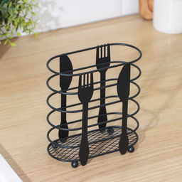 Сушилка для столовых приборов Доляна, 16×16.4×7.5 см, чёрная