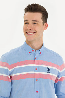 U. S. Polo Assn Мужская синяя рубашка с длинным рукавом - U.s. polo assn фото 2