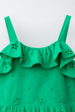 VESTIDO BORDADO SCHIFFLY VOLANTES / Verde - Zara фото 7