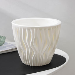 Кашпо для цветов со вставкой «Вдохновение», 3 л, белое