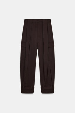 ZW COLLECTION CARGO TROUSERS WITH PLEATS - Zara фото 7