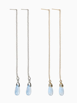 Цена за 6 шт. Серьги висячие со стразами «Цепочки» льдинка, цвет МИКС, 9 см