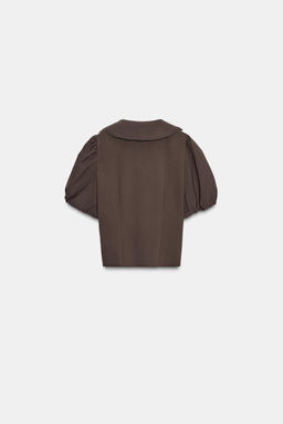 PUFF SLEEVE PETER PAN COLLAR TOP - Zara фото 8