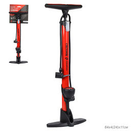 Насос напольный с манометром COMIRON CHINOOK, стальной цилиндр, ручка и ножки литой PP пластик, Presta-Schrader-Dunlop, 11 бар, вес 871гр. /уп 20 - Галеонтрейд фото 9