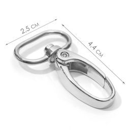 Карабин металлический, 44×25 мм / 20×2.2 мм, 10 шт., цвет серебряный