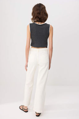 Beyaz Kemer Detayl? Normal Bel Wide Leg Jeans TWOSS26JE00277 - Trendyolmilla фото 5